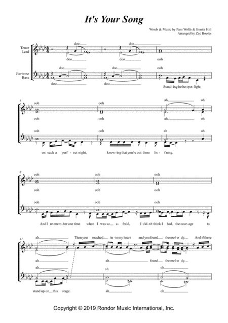 Free Sheet Music Its Your Song