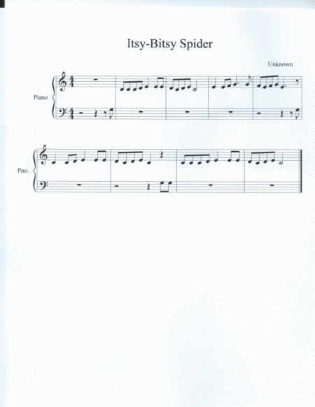 Free Sheet Music Itsy Bitsy Spider