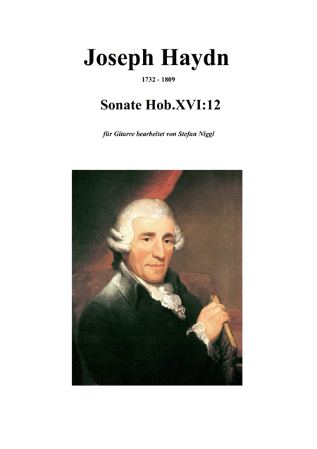 J Haydn Sonata Hob Xvi 12 For Guitar Solo Sheet Music