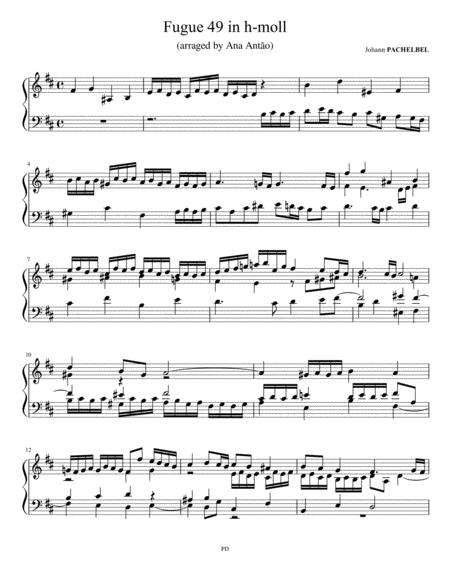 Free Sheet Music J Pachelbel Fugue 49 In H Moll