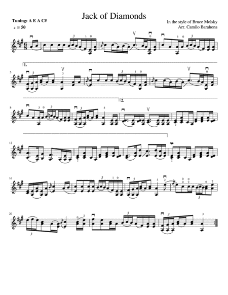 Free Sheet Music Jack Of Diamonds