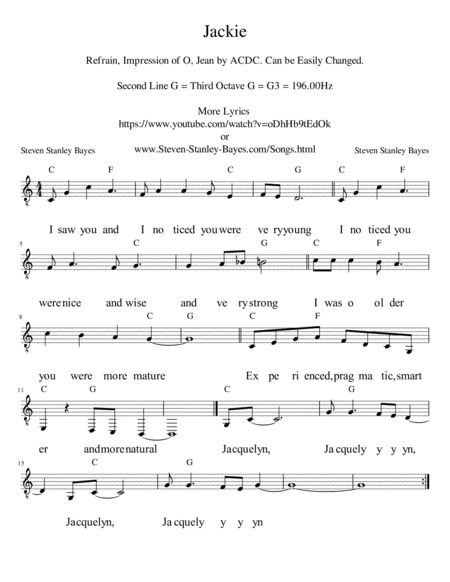 Free Sheet Music Jackie