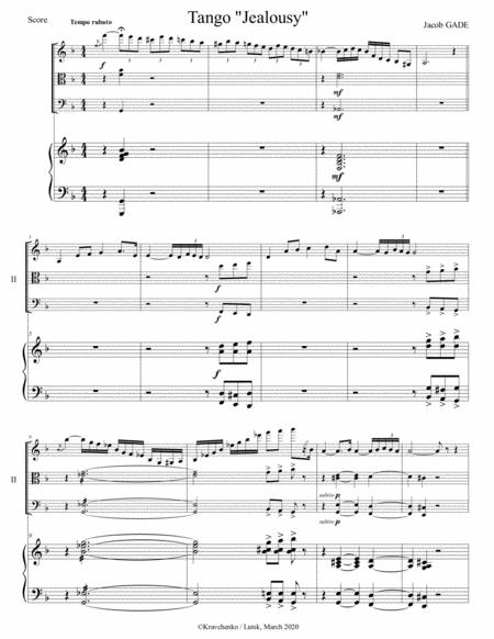 Jacob Gade Jealousy For Piano Quartet Score And Parts Sheet Music