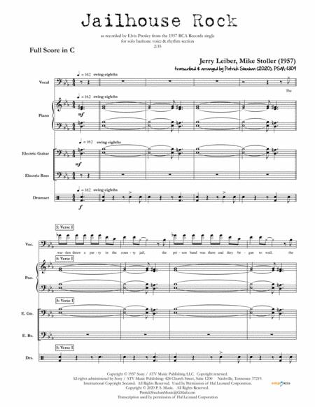 Jailhouse Rock Elvis Full Score Set Of Parts Sheet Music