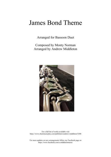Free Sheet Music James Bond Theme Arranged For Bassoon Duet