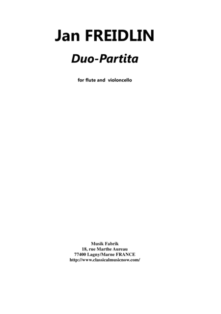 Jan Freidlin Duo Partita For Flute And Cello Sheet Music