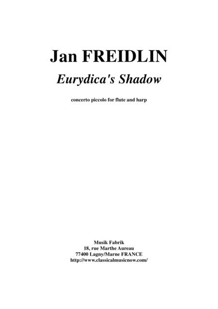 Jan Freidlin Eurydicas Shadow For Flute And Harp Sheet Music