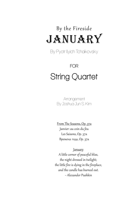 January For String Quartet Sheet Music