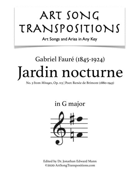 Free Sheet Music Jardin Nocturne Op 113 No 3 Transposed To G Major