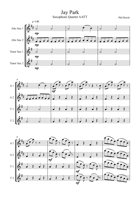 Free Sheet Music Jay Park Sax Quartet Aatt