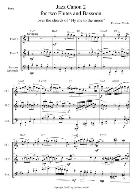 Jazz Canon 2 For Two Flutes And Bassoon Sheet Music