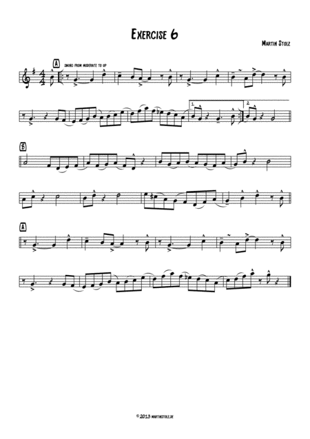 Jazz Exercise 6 Alto Saxophone Sheet Music