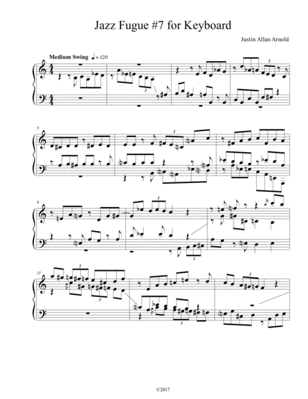 Jazz Fugue 7 For Keyboard Sheet Music