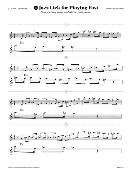Jazz Lick 15 For Playing Fast Sheet Music