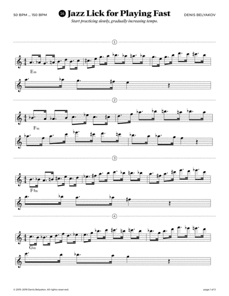 Jazz Lick 16 For Playing Fast Sheet Music