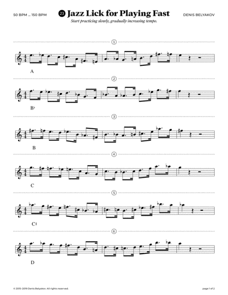 Jazz Lick 23 For Playing Fast Sheet Music