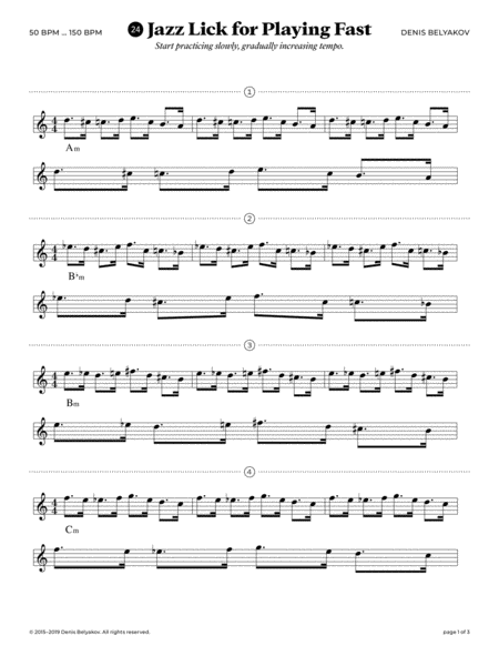 Jazz Lick 24 For Playing Fast Sheet Music