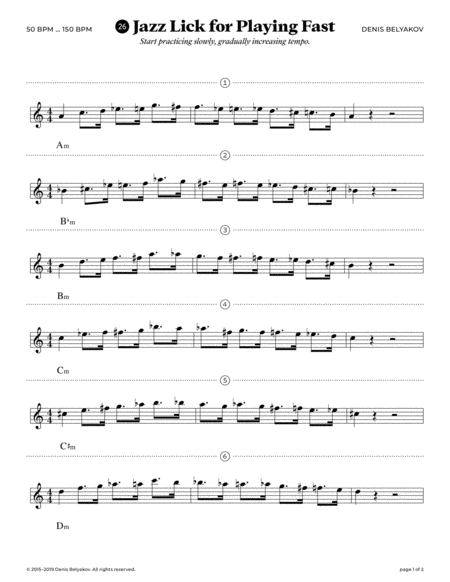 Jazz Lick 26 For Playing Fast Sheet Music