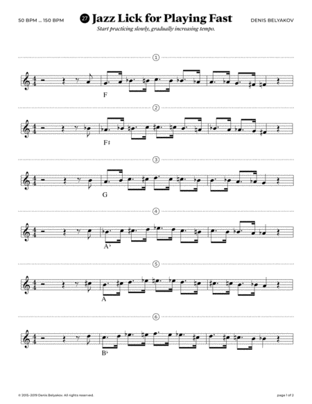 Jazz Lick 27 For Playing Fast Sheet Music