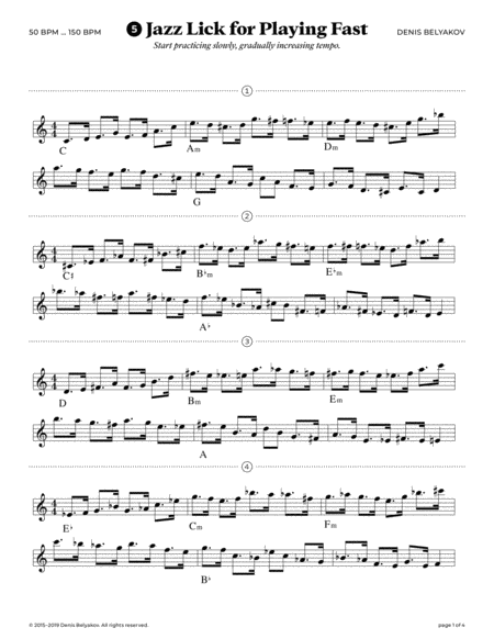 Jazz Lick 5 For Playing Fast Sheet Music