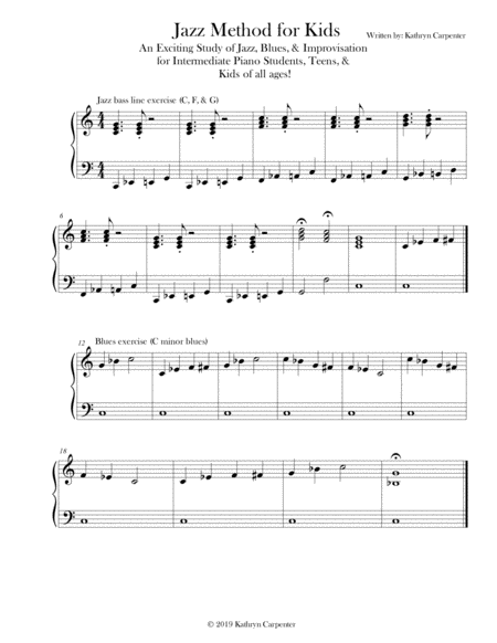 Jazz Method For Kids Piano Sheet Music