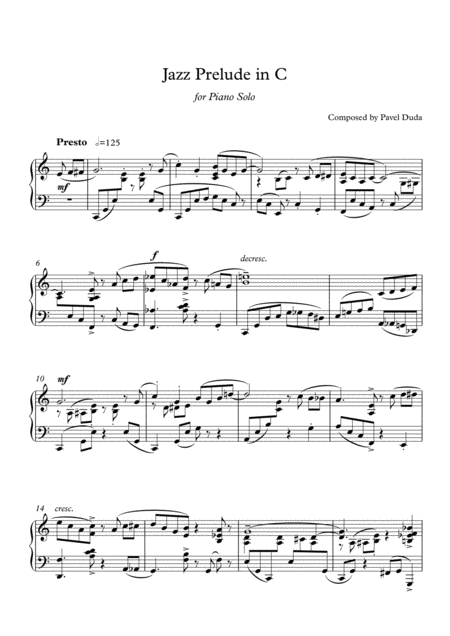 Jazz Prelude In C Sheet Music