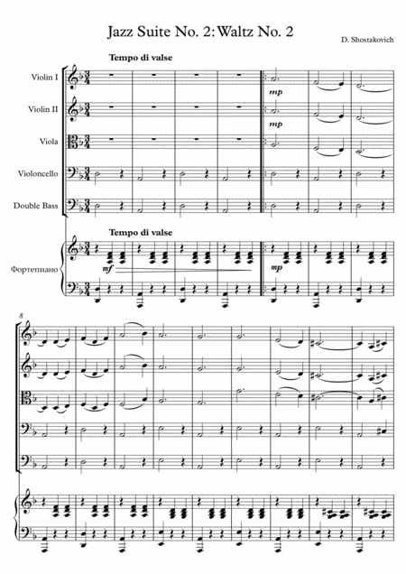 Free Sheet Music Jazz Suite No 2 6 Waltz Ii