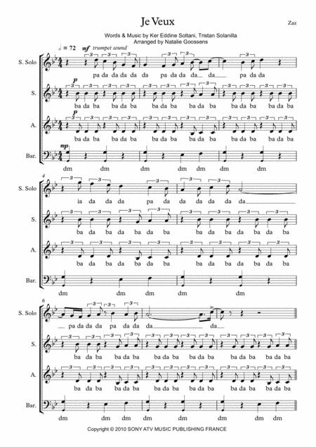 Free Sheet Music Je Veux