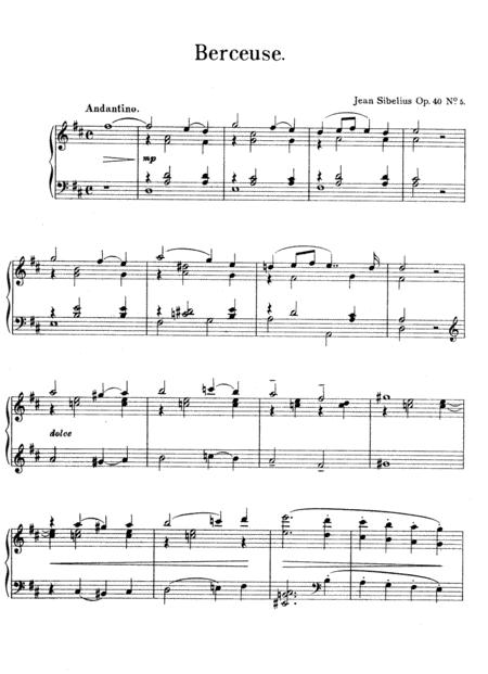 Free Sheet Music Jean Sibelius Berceuse Op 40 No 5 Complete Version