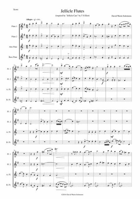 Jellicle Flutes For Flute Quartet Sheet Music