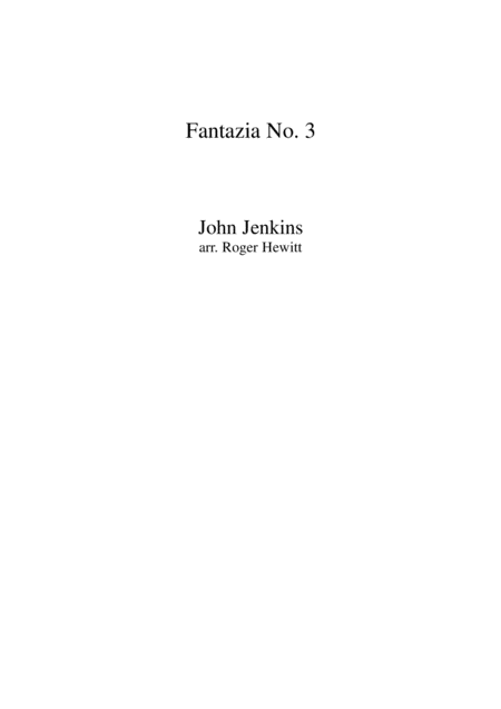 Jenkins Fantazia No 3 Sheet Music