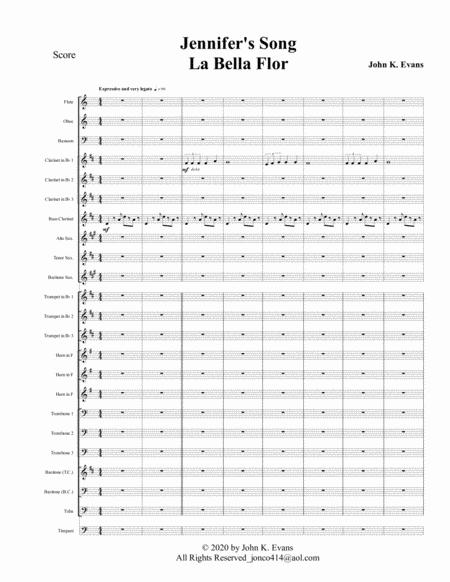 Free Sheet Music Jennifers Song La Bella Flor