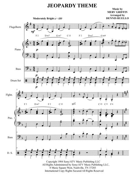 Jeopardy Theme Combo Flugelhorn Feature Intermediate Sheet Music