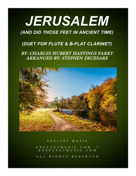 Free Sheet Music Jerusalem Duet For Flute And Bb Clarinet