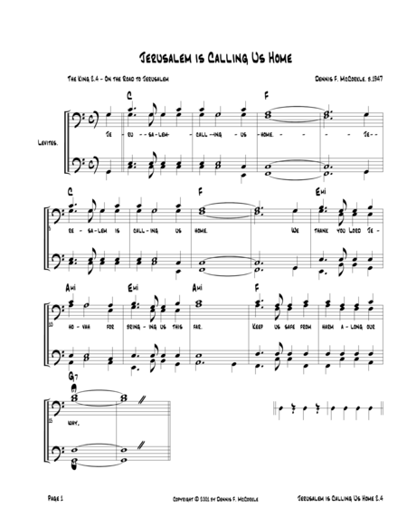 Jerusalem Is Calling Levites People From The Kings Act 2 Song 4 Solo 5 Full Cast Sheet Music