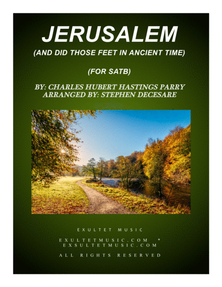 Free Sheet Music Jerusalem Satb