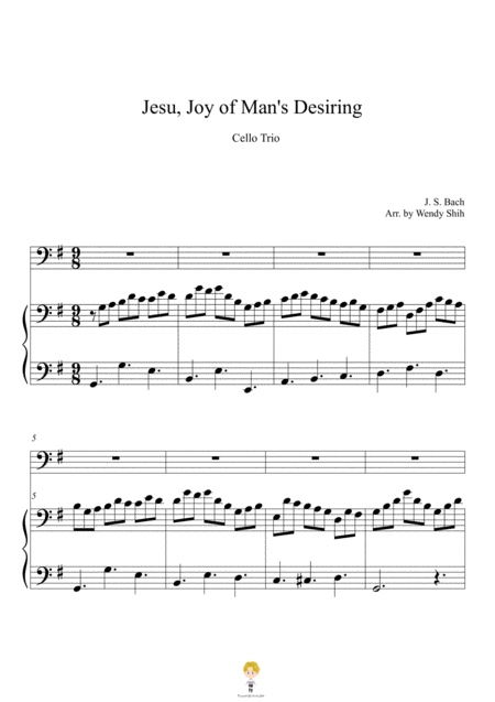 Jesu Joy Of Mans Desiring For Cellos Sheet Music