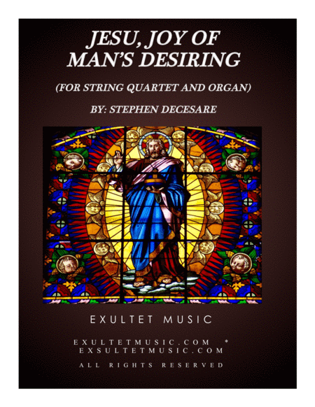 Jesu Joy Of Mans Desiring For String Quartet And Organ Sheet Music