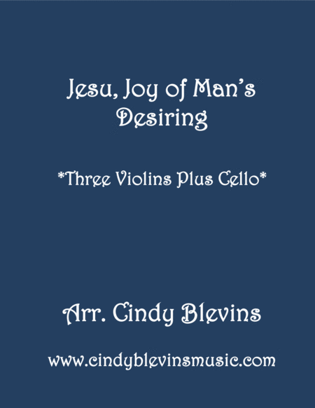 Free Sheet Music Jesu Joy Of Mans Desiring For Three Violins And Cello