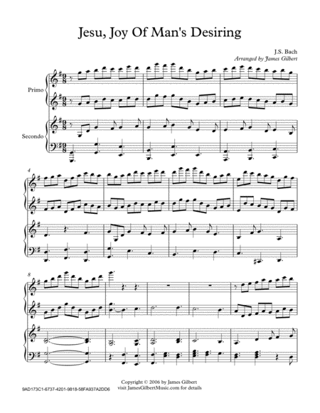 Free Sheet Music Jesu Joy Of Mans Desiring Pd03