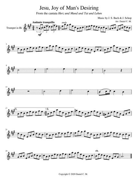 Jesu Joy Of Mans Desiring Trumpet In Bb And Piano Sheet Music