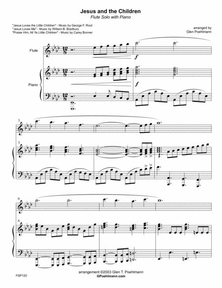 Jesus And The Children Medley Of Children Hymns Flute Solo With Piano Accompaniment Sheet Music