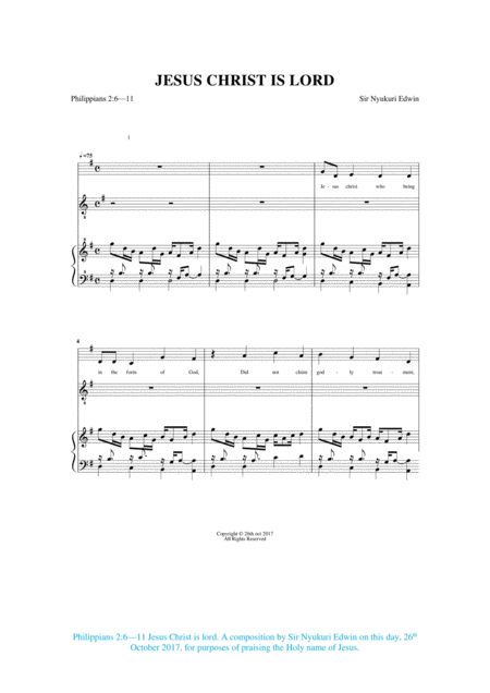 Jesus Christ Is Lord Sheet Music