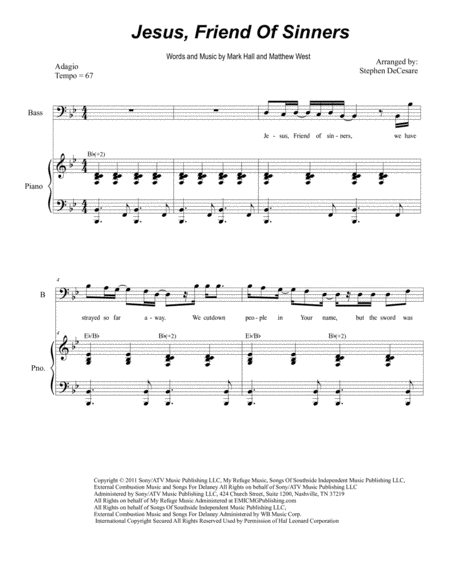 Jesus Friend Of Sinners For Vocal Trio Sab Sheet Music