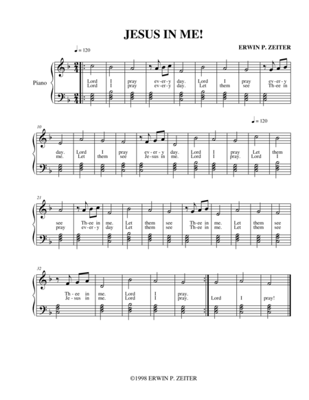 Jesus In Me Sheet Music