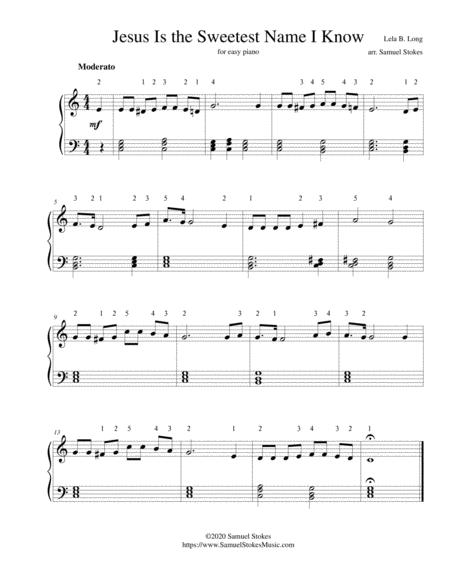 Jesus Is The Sweetest Name I Know For Easy Piano Sheet Music