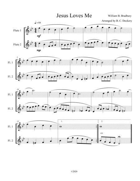 Jesus Loves Me Flute Duet Sheet Music