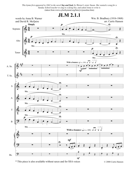 Jesus Loves Me Satb Version 2 Sheet Music