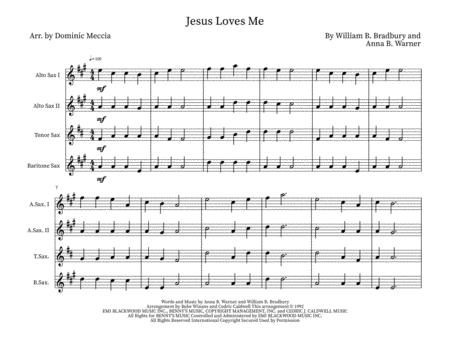 Free Sheet Music Jesus Loves Me Sax Quartet