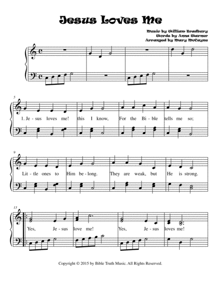 Jesus Loves Me Sheet Music